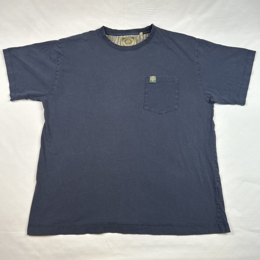 Vintage Mossy Oak Companions T Shirt Men's Sz XL Blue 100% Cotton Camo Tree Logo